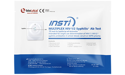 INSTI Multiplex HIV-1 / HIV-2 / Syphilis antistoftest