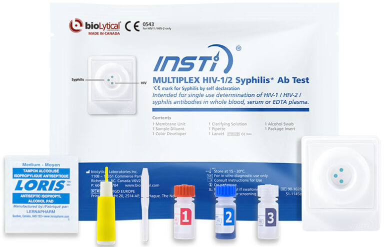 INSTI Multiplex HIV-1 / HIV-2 / Syphilis antistoftest Kit